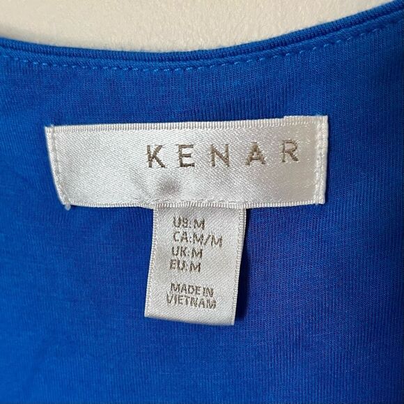 Kenar Cowl Neck Waist Defined Sleeveless Dress Knee Length Cobalt Blue Medium - Picture 8 of 8